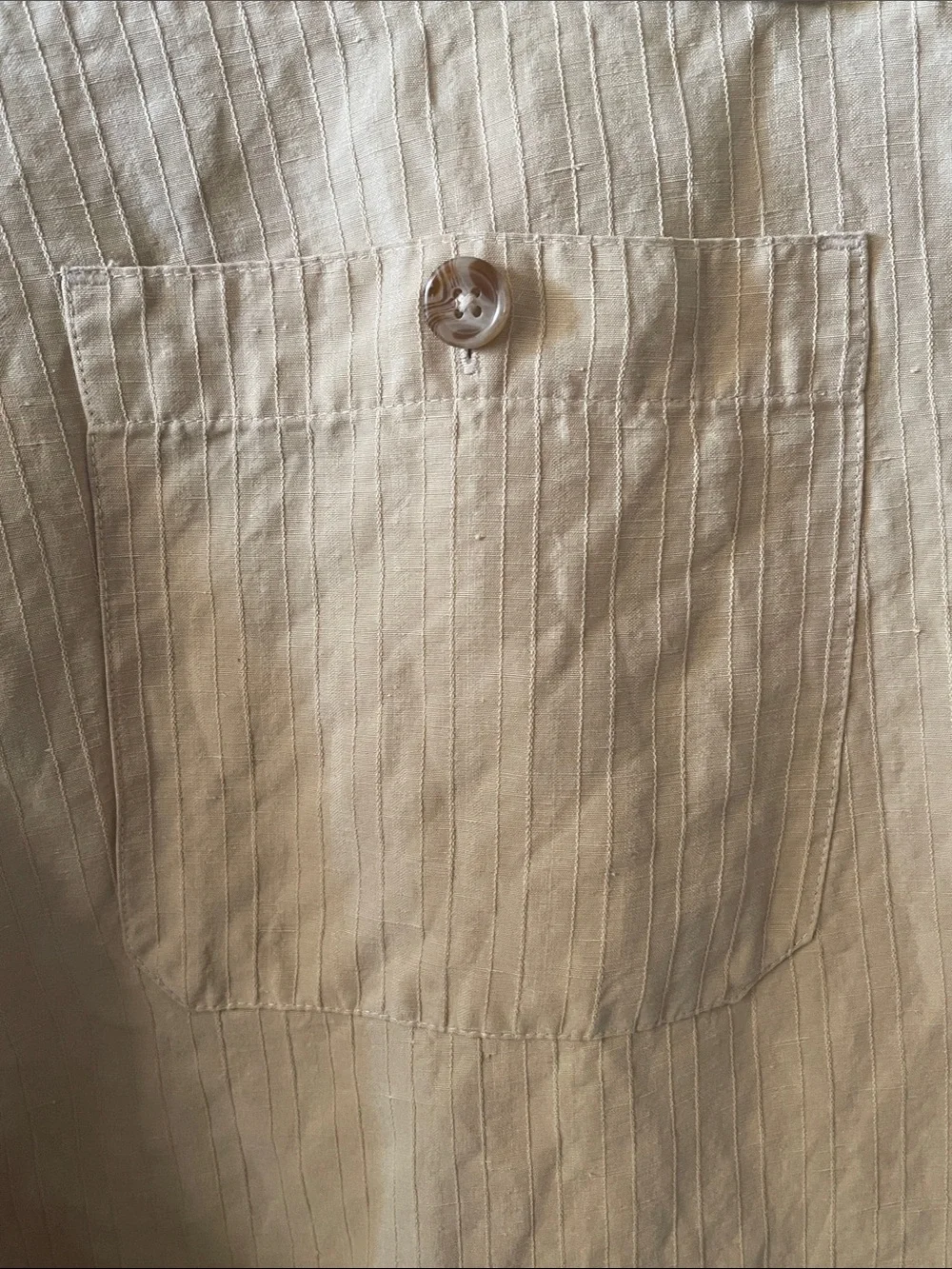 Men's Beige Silk Linen-Blend relaxed Drawstring Pants